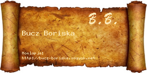 Bucz Boriska névjegykártya
